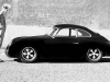 Car girl and Porsche 356 black