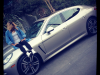 Car girl and Porsche Panamera